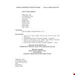 Meeting Finance Agenda Template example document template