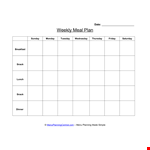 Weekly Meal Plan Template example document template