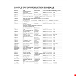 Example of Special Event Production Schedule for Production and Musicians example document template