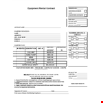 Equipment Lease Agreement for Renter | Secure Your Rental Contract example document template 