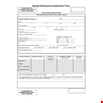 Blank Employment Application Template | Professional and Generic example document template