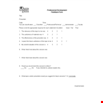 Professional Development Feedback Form example document template