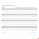 Social Media Planning Calendar Template - Effective Planning for Social Media example document template