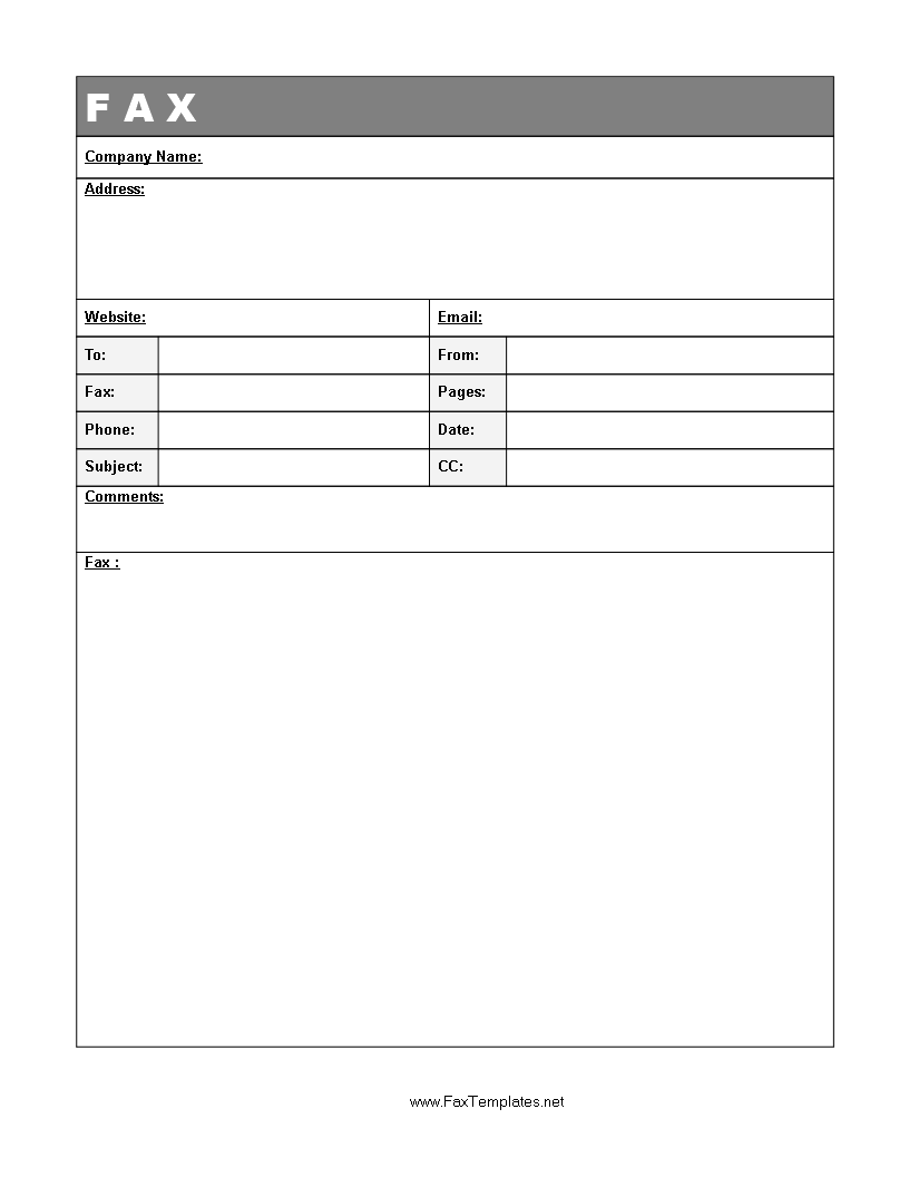 Generic Fax Cover Sheet Example