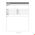 Generic Fax Cover Sheet Example example document template