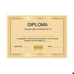 Customize Your Diploma with Our Professional Diploma Template example document template