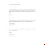 Effective Collection Letter Template - Recover Accounts with Insert and Amount example document template