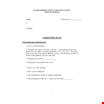 Create a Comprehensive Parenting Plan | Child Custody & Co-Parenting Solutions example document template