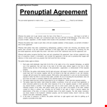 Protect Your Assets: Prenuptial Agreement Template example document template