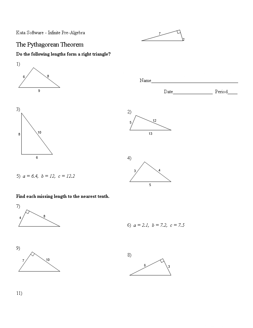 Power of Pythagorean Theorem Template