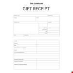 Gift Receipts A example document template 