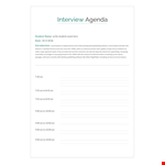 Interview Agenda Format example document template 