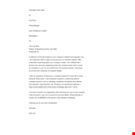 Corporate Cover Letter example document template