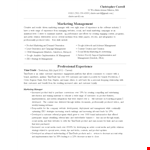 Social Media Marketing Manager Resume example document template