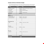 Conference Attendance Budget Template example document template