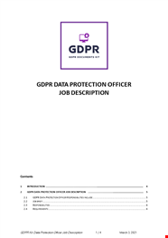 Data Protection Officer Job Description