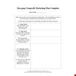 Create a Winning Marketing Strategy with our One Page Marketing Plan Template example document template