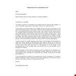 Letter Of Request For Accommodation example document template