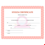 Customizable Stock Certificate Template - Download Now example document template