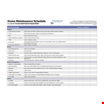 Printable Home Maintenance Schedule Template example document template