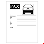 Fax Cover Sheet Template - Company Address | Free Mailing Fax Covers example document template