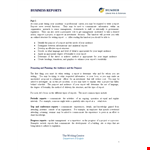 Formal Business Report example document template
