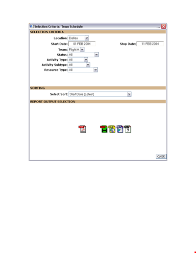 Team Schedule Template