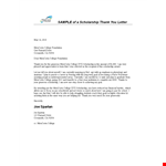 Example Of Thank You Letter For Scholarship example document template 