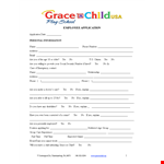 Child Care Employee Application | Efficient and Reliable example document template