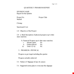 Quarterly Progress example document template