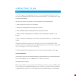 Create a Winning Marketing Plan | Company & Product Marketing Made Easy example document template