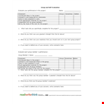 Self Evaluation Examples for Project Group Members: How to Think and Excel example document template