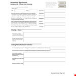 Create a harmonious living arrangement with our Roommate Agreement Template example document template 