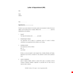 Letter of Appointment Format: Employee, Company, Leave, Employment example document template