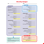 Organize Your Finances with Monthly Budget Printables example document template