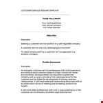 Customer Service Resume Template | Gain an Edge with Customer Service Experience & Skills example document template