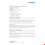 Trainee Management Development Plan example document template