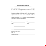 Provide Consent for Photography with Photo Release Form example document template