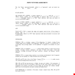 Joint Venture Agreement Template - Create an Agreement Between Parties example document template