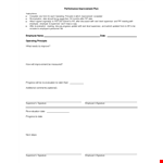 Effective Performance Improvement Plan Template for Employees | Supervisor's Guide example document template