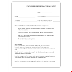 Employee Performance Review Form example document template