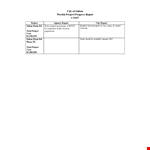 Project Weekly Progress Report example document template