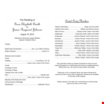 Elegant Wedding Program Template for Smith and Friend - Bride and Groom example document template