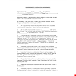 Independent Contractor Agreement | Contractor & Company Agreement example document template 