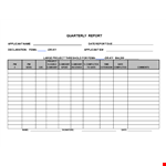 Quarterly Progress Report Blank Form example document template