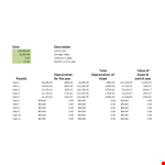 Depreciation Schedule Template - Manage and Track Asset Value and Depreciation example document template