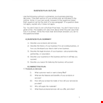 Marketing Business Plan Outline example document template