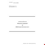 Sample Operating Agreement for Corporation - Market Transmission & Interconnection example document template