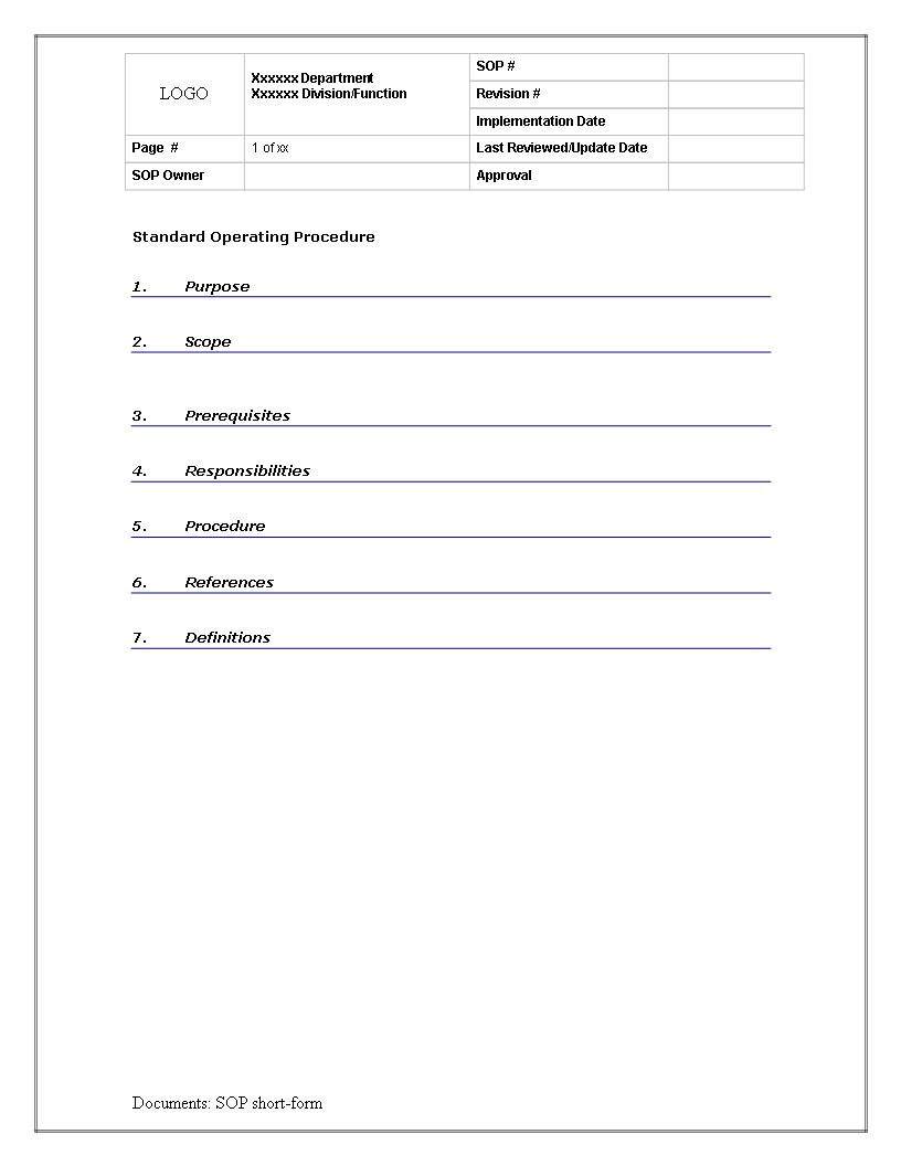 Effective SOP Templates - Streamline Your Processes | Company Name