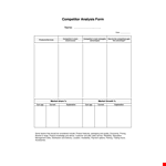 Competitor Analysis Form Template example document template